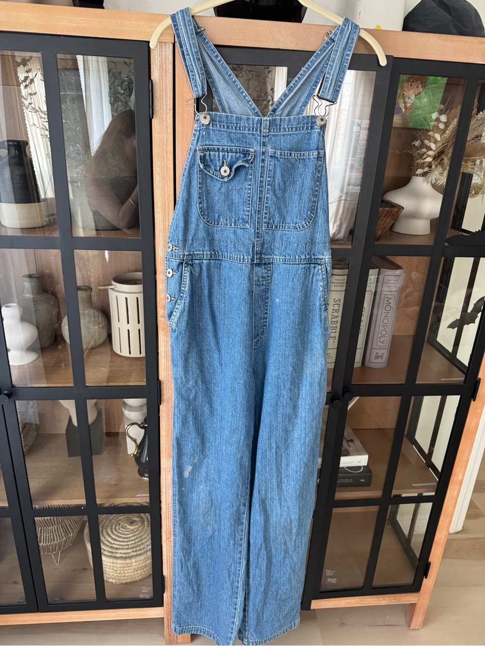 Vintage y2k Xhilaration denim overalls wide leg light wash 90s mom baggy